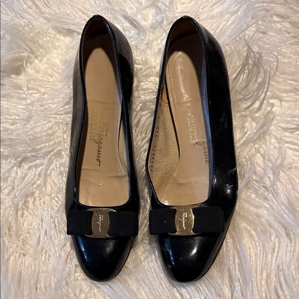 Salvatore Ferragamo Black Bow Detail Women's Shoes